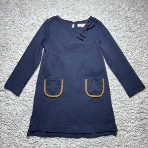 Hope and Henry Dress Girls 4 Quilted Ponte Riding Dress Pockets Bow Elbow Patch